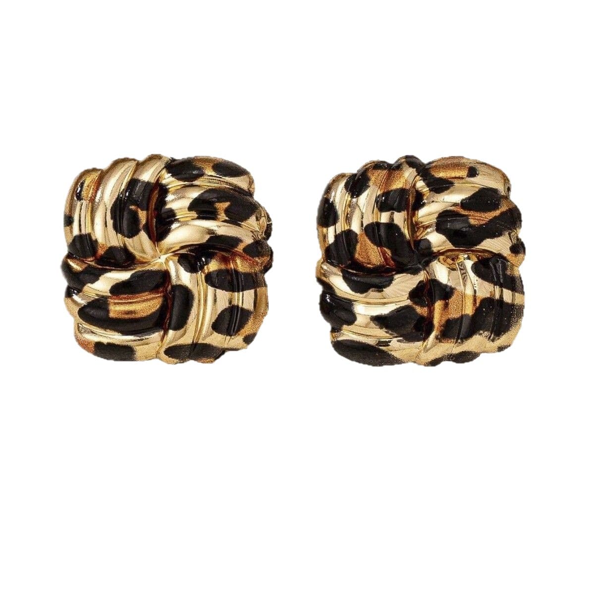 European and American cross-border supply bohemian style leopard print earrings geometric square earrings for daily wear by women 6