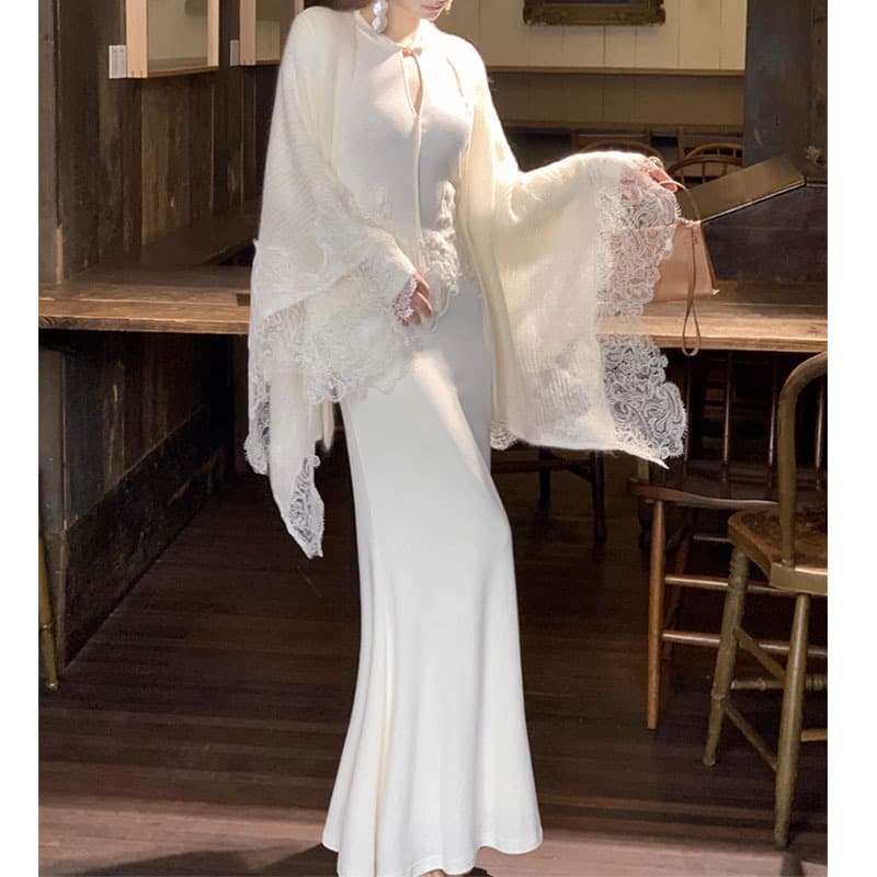 [Porcelain Flowers] New Chinese style retro buckle cheongsam slim dress long A-line skirt 2025 autumn new style 3