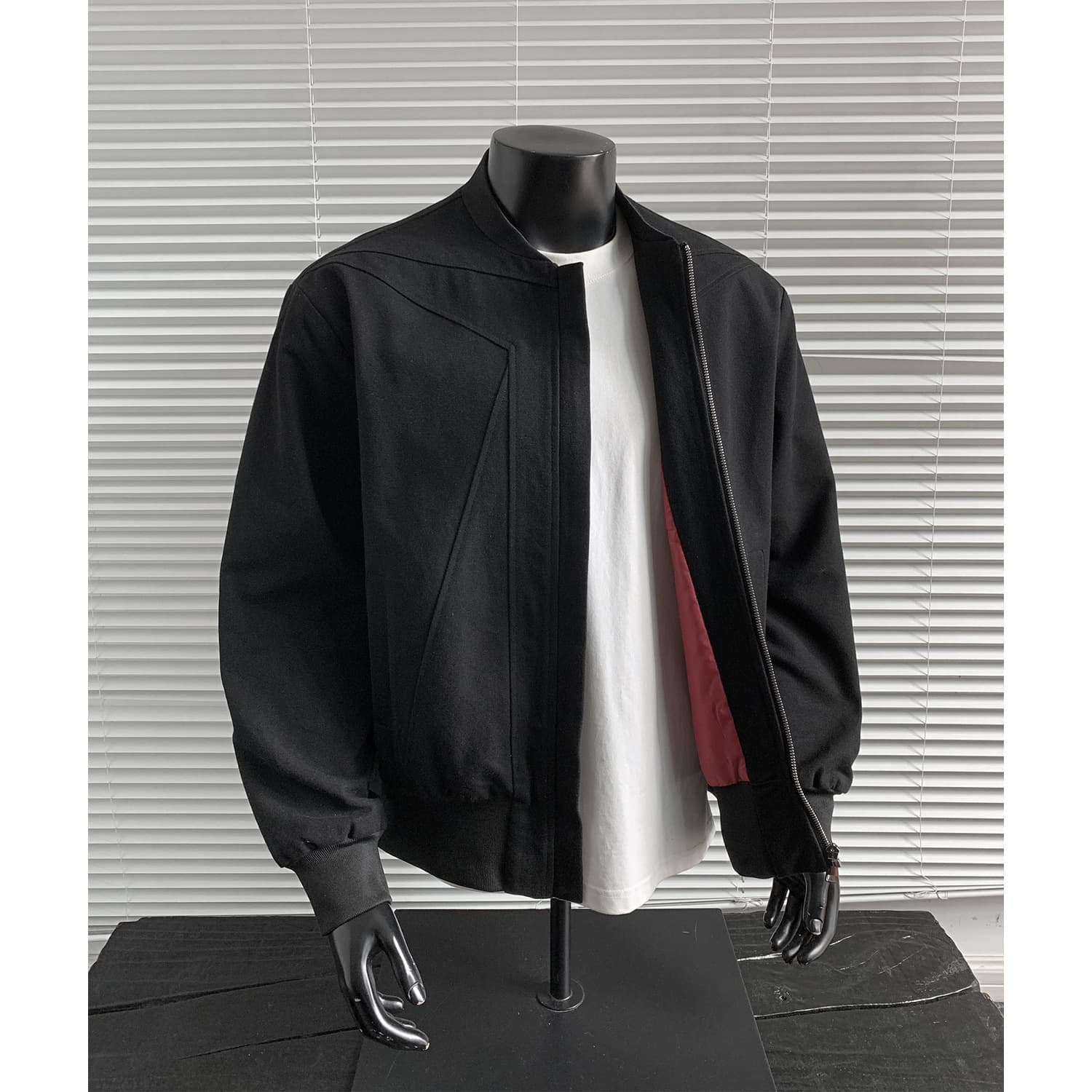 Black Samurai Heavyweight Canvas Flight Jacket Men's Autumn Bomber Inverted Triangle Profile Washed Distressed Jacket 2