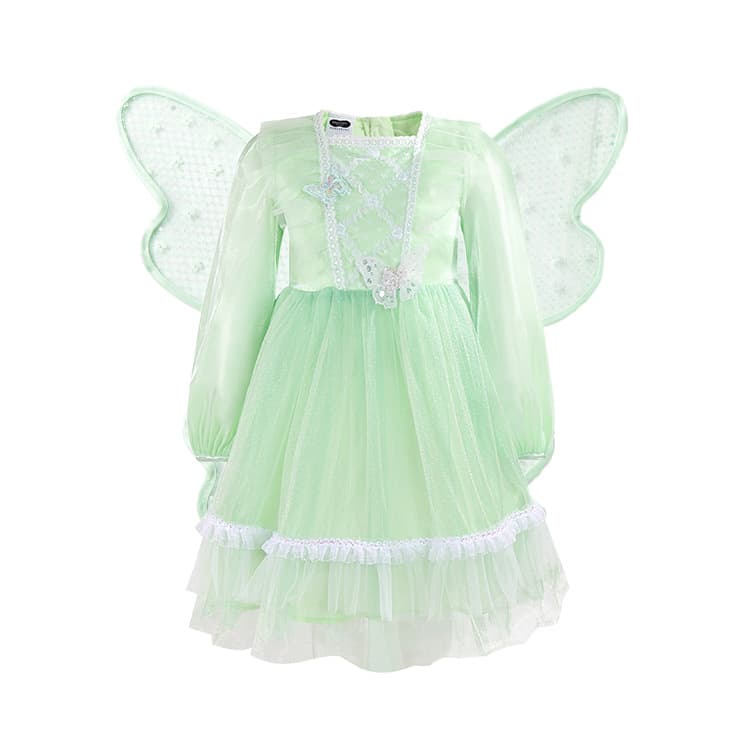 DreamParty Girls Autumn and Winter Flower Fairy Dress Wings Garland Suit Dress Performance Dress 6