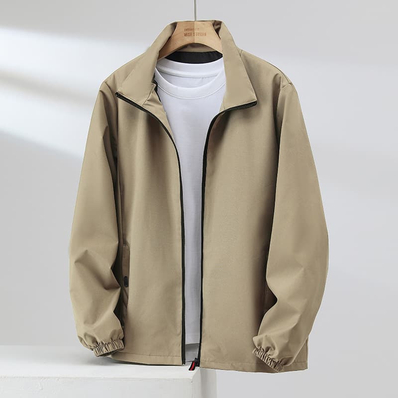 New extra large size stand collar jacket casual trend popular windproof work jacket plus fat and enlarged young and middle-aged men's clothing 5