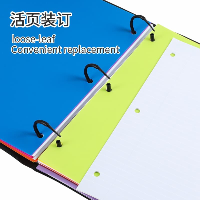 This worry-free cross-border hot-selling 3-hole loose-leaf folder detachable folder office storage classified loose-leaf book case 4