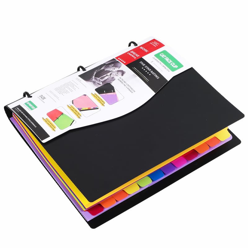 This worry-free cross-border hot-selling 3-hole loose-leaf folder detachable folder office storage classified loose-leaf book case 6