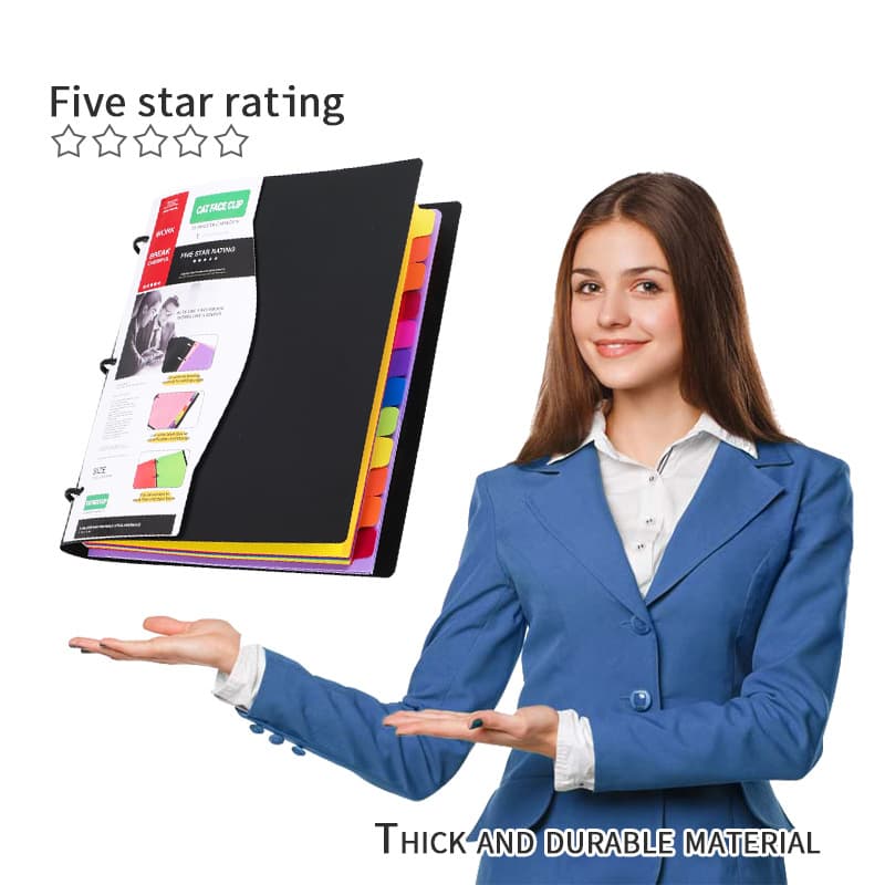 This worry-free cross-border hot-selling 3-hole loose-leaf folder detachable folder office storage classified loose-leaf book case 1