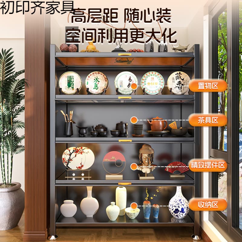 Medieval style steel dopamine bookshelf floor-standing storage rack home iron storage bookcase storage cabinet integrated against the wall 3