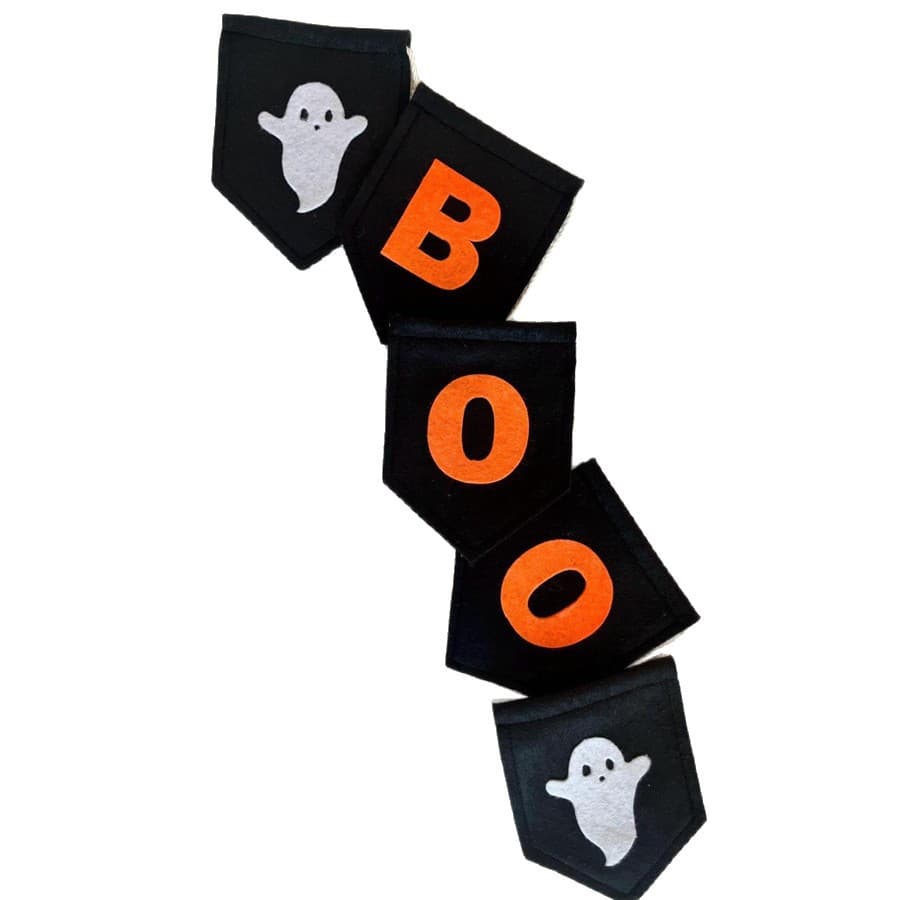 Halloween BOO Ghost Felt Latte Art Autumn Party Banner Seasonal Decoration Holiday Ghost Decoration Cross-border 6