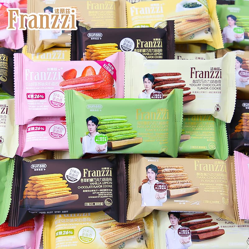 Franzzi Sandwich Cookies Snacks Snacks Bulk Wholesale Jasmine Matcha Strawberry Flavor Cookies 3