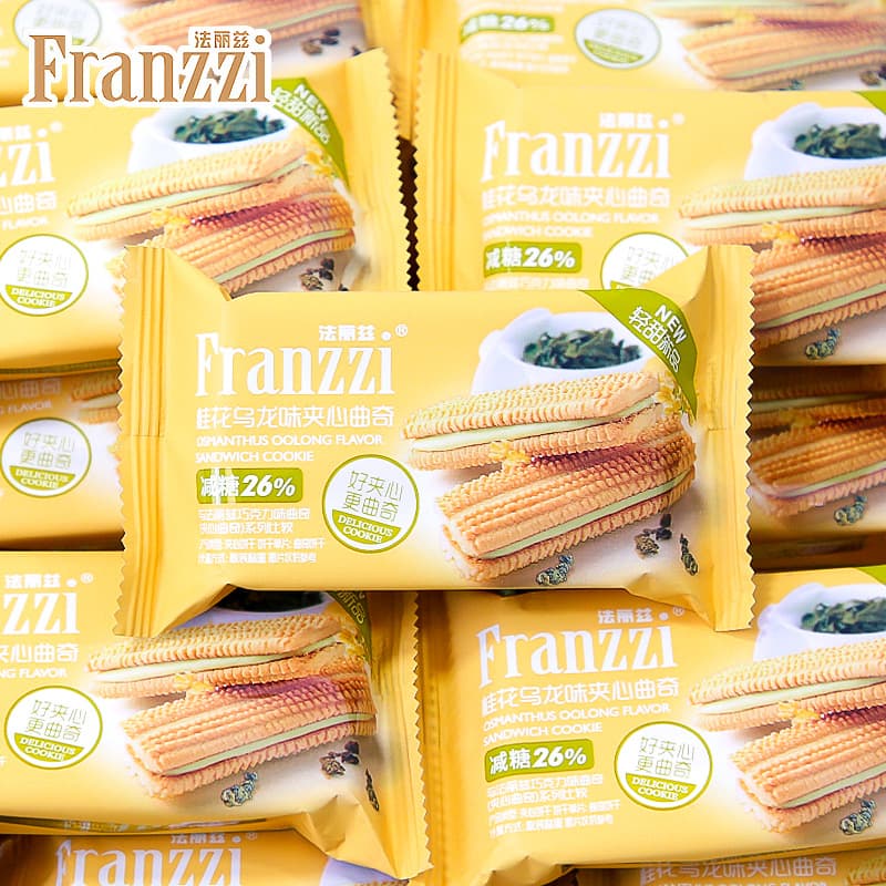 Franzzi Sandwich Cookies Snacks Snacks Bulk Wholesale Jasmine Matcha Strawberry Flavor Cookies 10