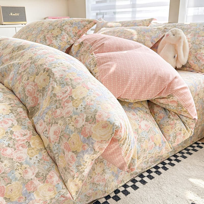 Pure cotton four-piece bed set, pure cotton 2025 new home bed sheet, quilt cover, fitted sheet, four-piece dormitory bedding set, three-piece set 9