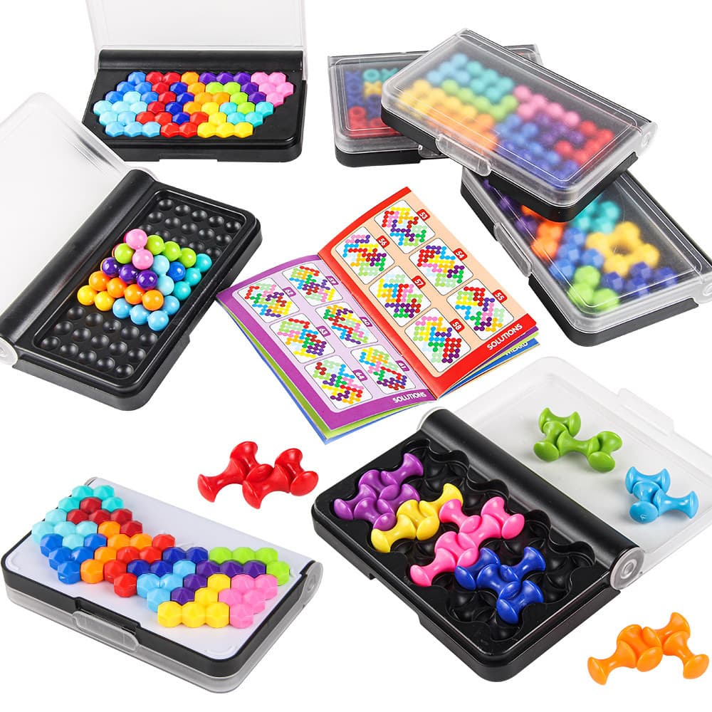Children's puzzle brain logical thinking training mini magic bead board game puzzle game smart pocket colorful bead toy 1
