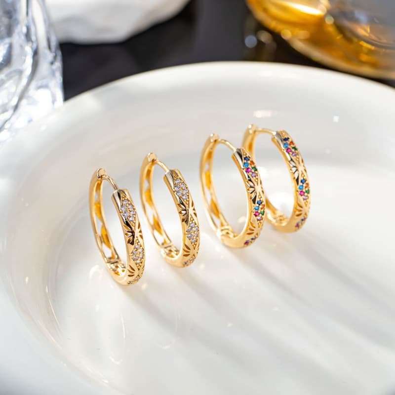 ins European and American fashion copper-plated gold-plated zircon rhombus earrings earrings hip-hop personalized earrings dropshipping 1