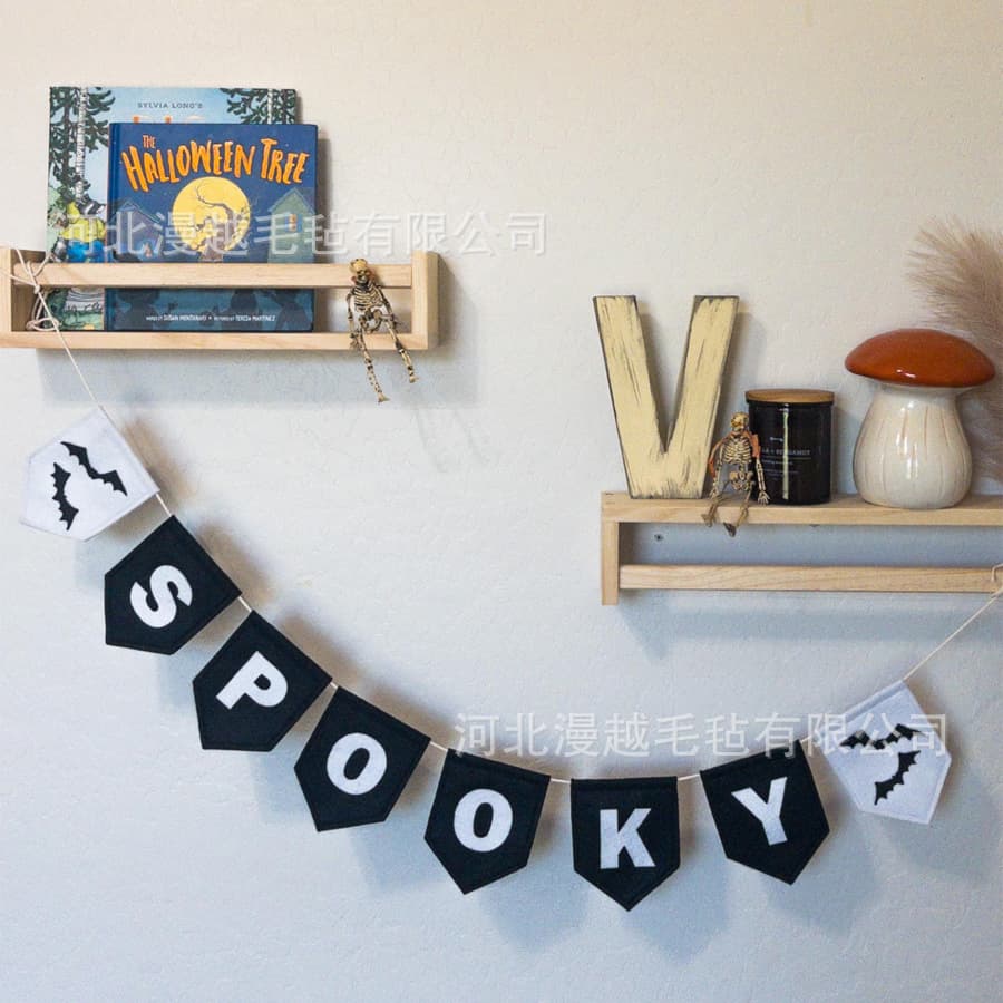 Halloween Felt Latte Art Autumn Party Handmade Banner Seasonal Ghost Decoration Felt Wall Hanging Bunting Cross Border 4
