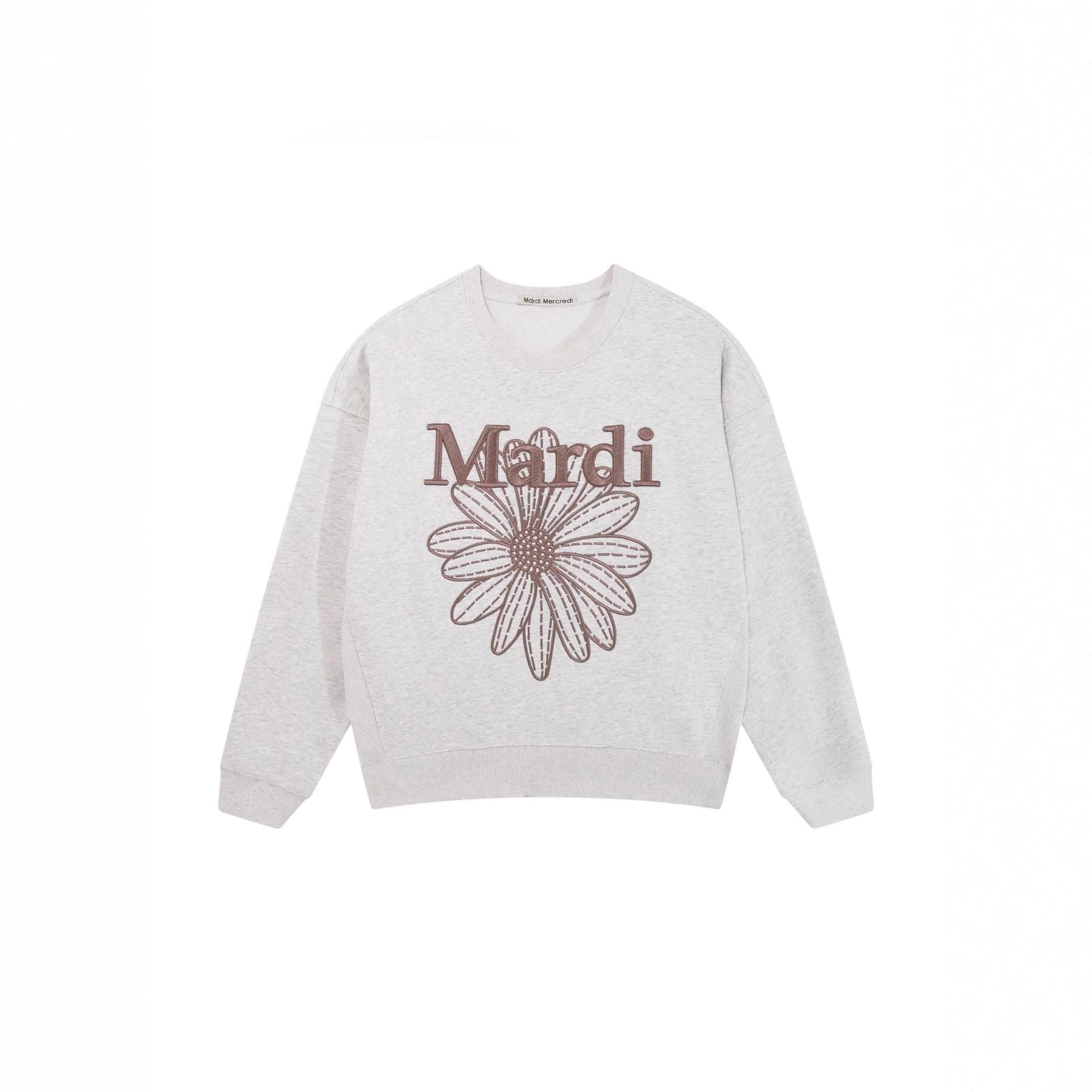 Spot Korean version of Mardi sweatshirt for women with daisy, gold and silver, same style embroidered letters, round neck top, embroidered style 4