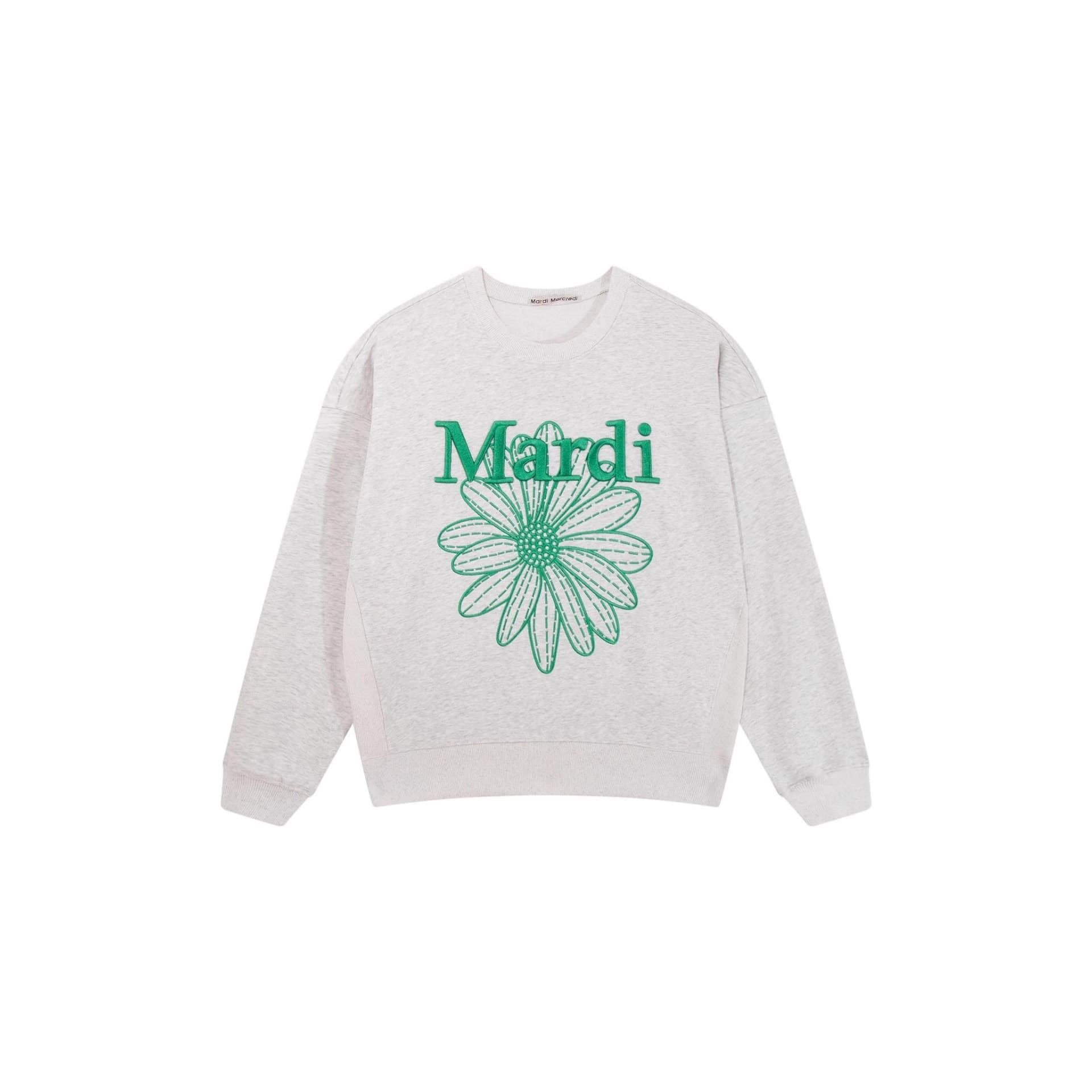 Spot Korean version of Mardi sweatshirt for women with daisy, gold and silver, same style embroidered letters, round neck top, embroidered style 6