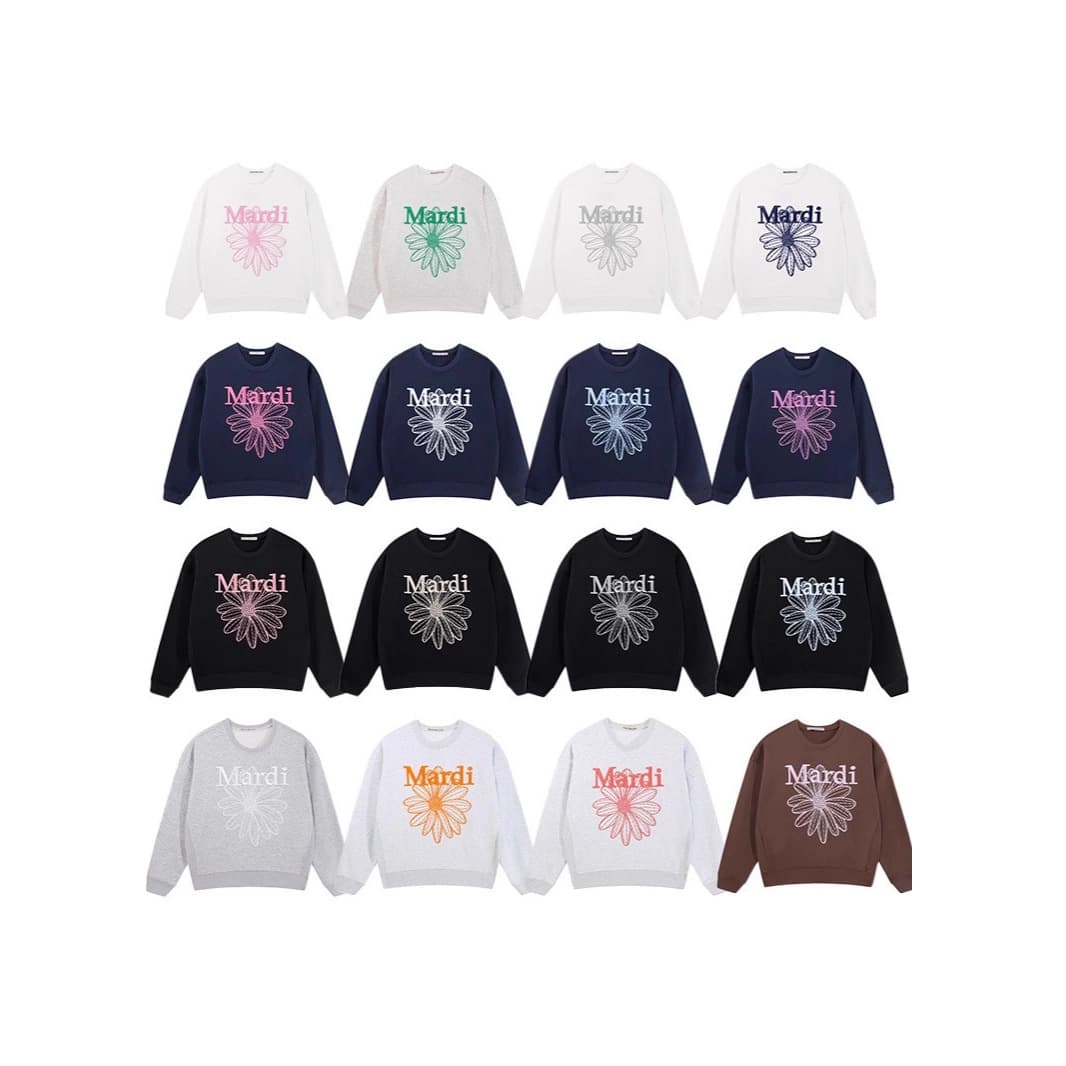 Spot Korean version of Mardi sweatshirt for women with daisy, gold and silver, same style embroidered letters, round neck top, embroidered style 1