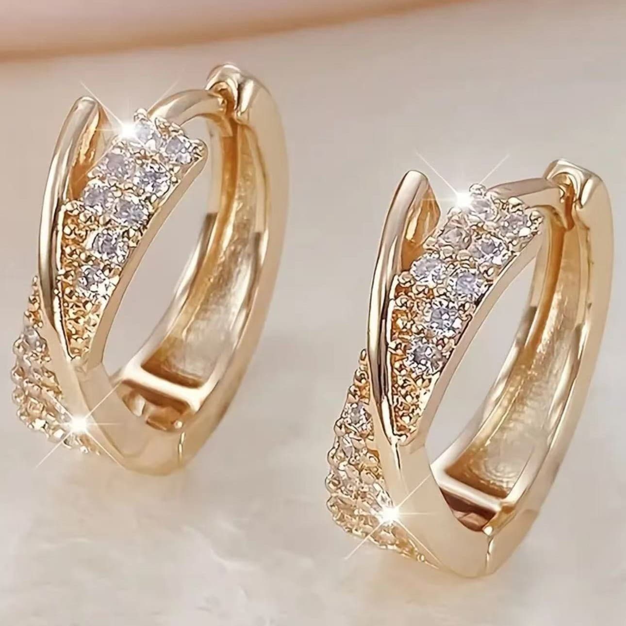 Eco-friendly Amazon fashion cross-border micro-embellished cross earrings and earrings high-end earrings manufacturers wholesale second-hand earrings 1