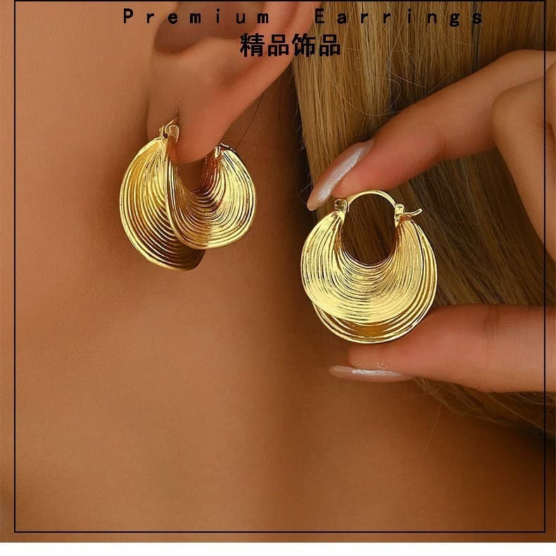 French metal retro temperament, high-end earrings, niche design, simple personality, exquisite freshness, trendy earrings 7