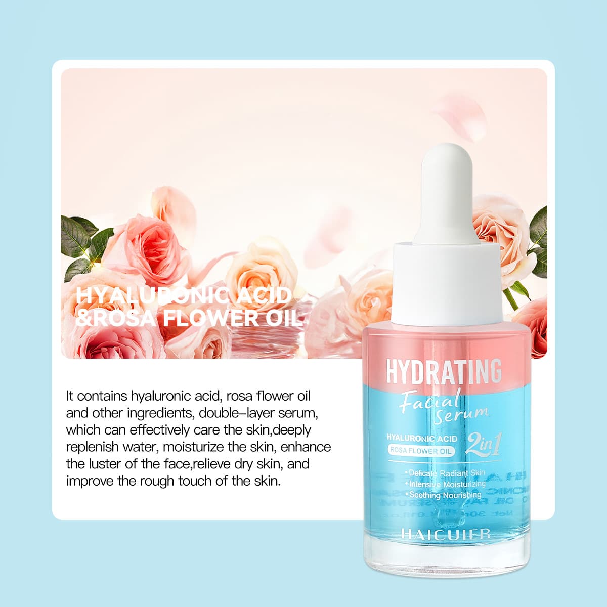 Exclusively available for cross-border Hetura Facial Skin Care Essence Hyaluronic Acid Collagen Centella Asiatica Vitamin C 7