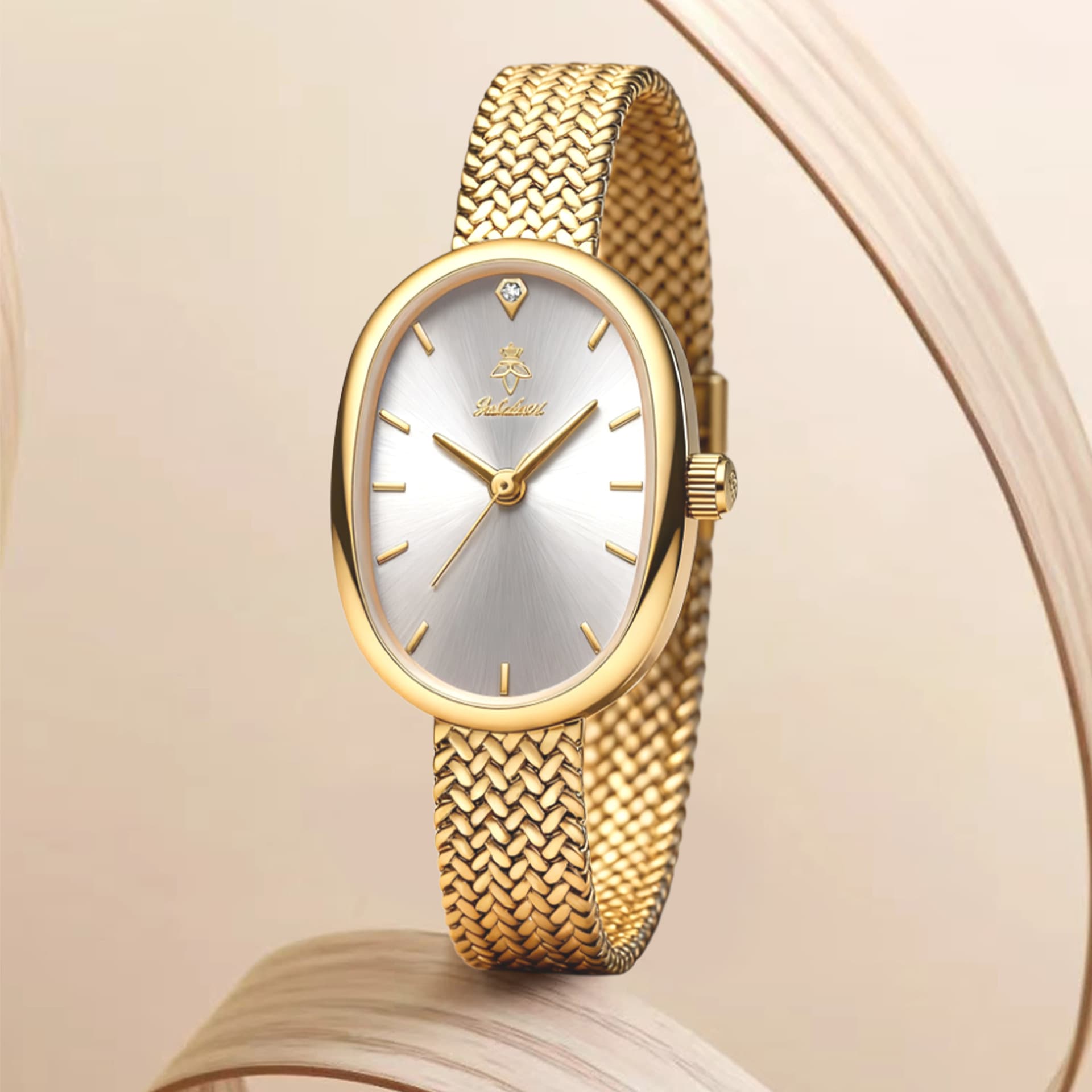 Yalalusi light luxury fashion women's watch high-value watch niche high-end women's watch mesh belt temperament women's watch 3