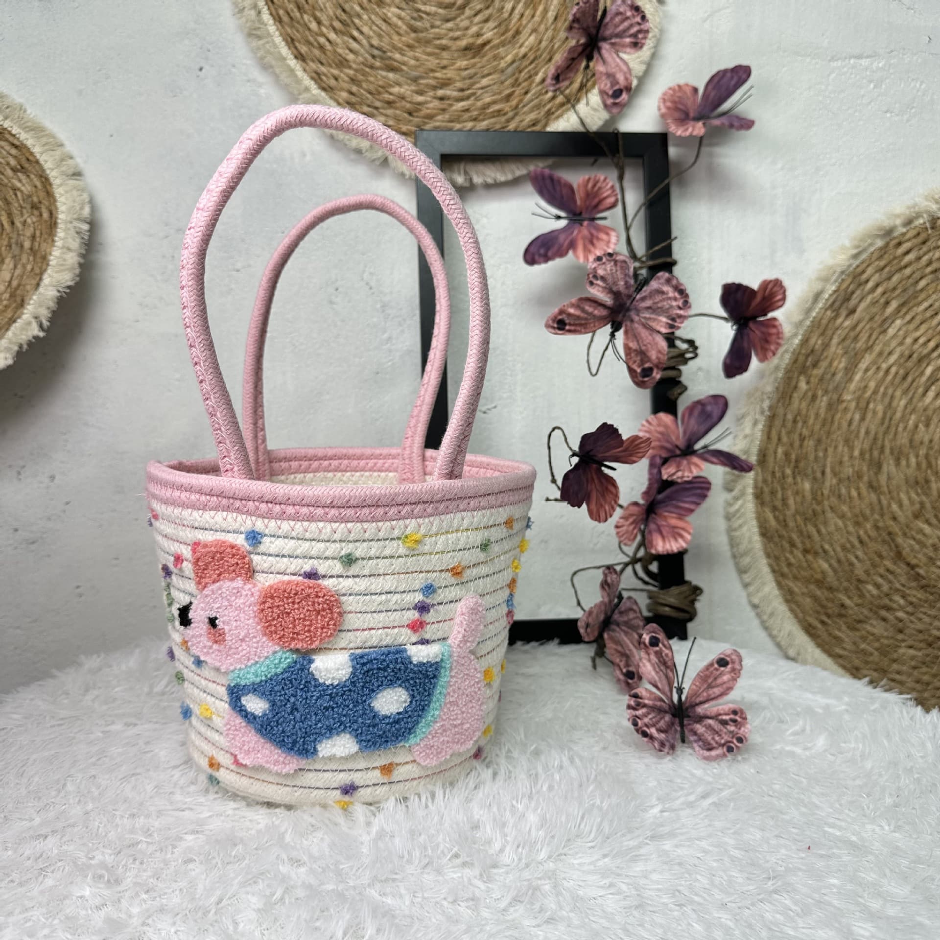 Dopamine Kindergarten Graduation Day Souvenir Full Moon Baby Banquet One-Year-Old Snack Return Gift Box Hand Basket 3
