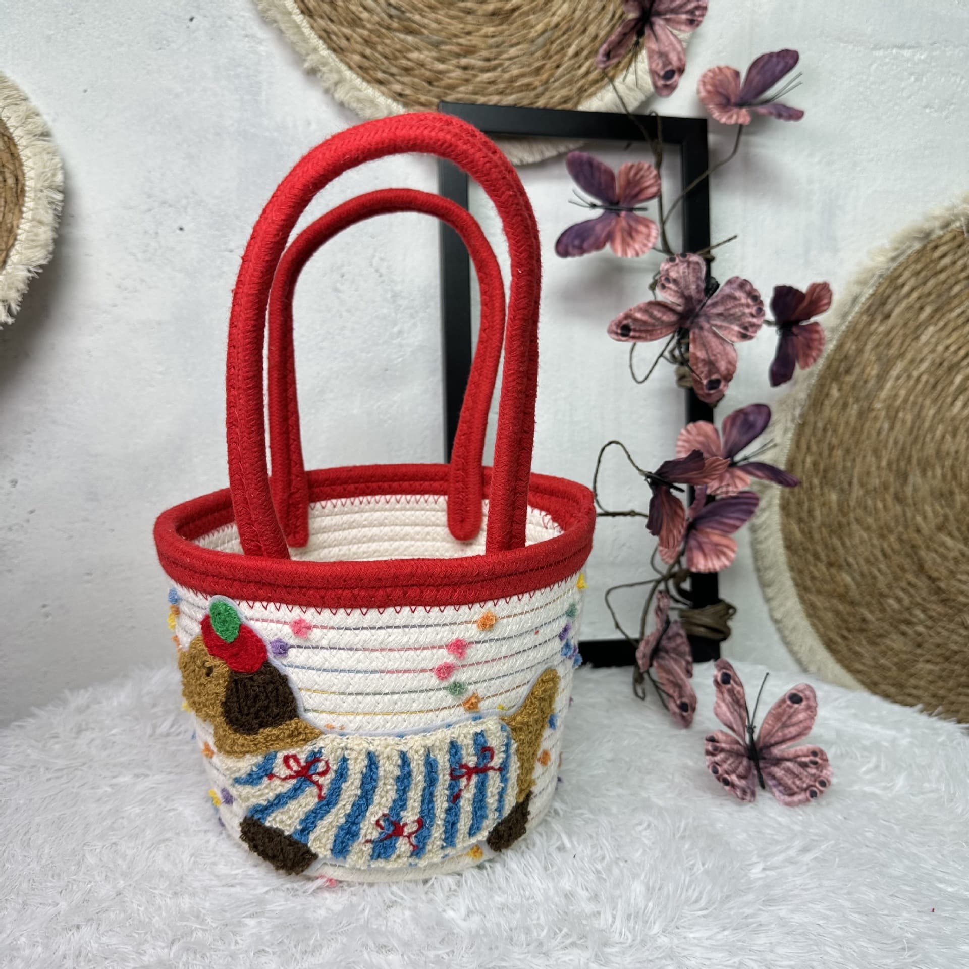 Dopamine Kindergarten Graduation Day Souvenir Full Moon Baby Banquet One-Year-Old Snack Return Gift Box Hand Basket 4