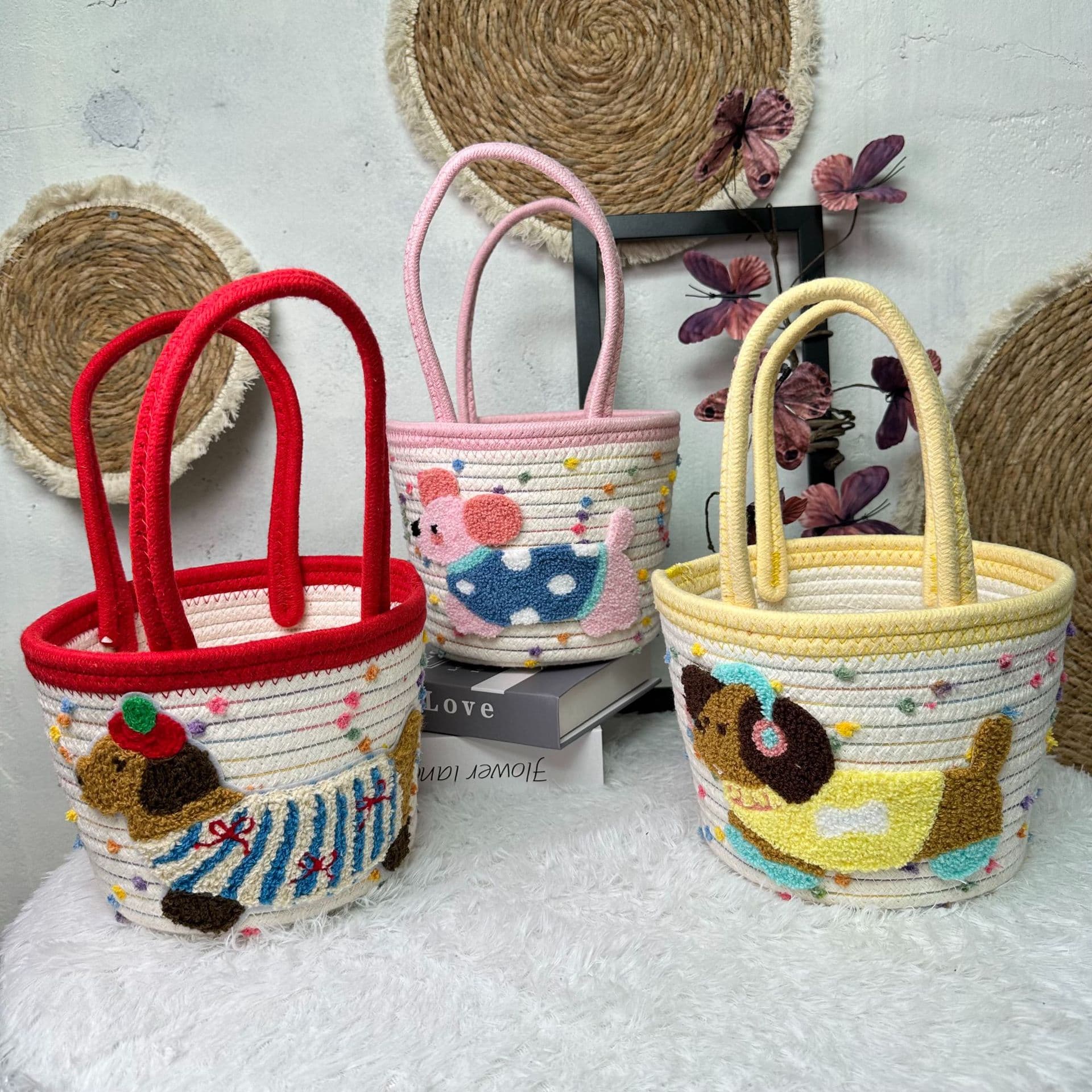 Dopamine Kindergarten Graduation Day Souvenir Full Moon Baby Banquet One-Year-Old Snack Return Gift Box Hand Basket 1