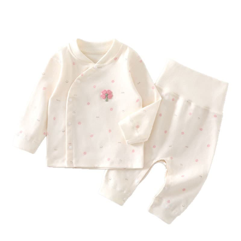 Baby autumn clothing set pure cotton spring and autumn high waist belly protection type A baby split pajamas autumn clothing pants thermal underwear 6