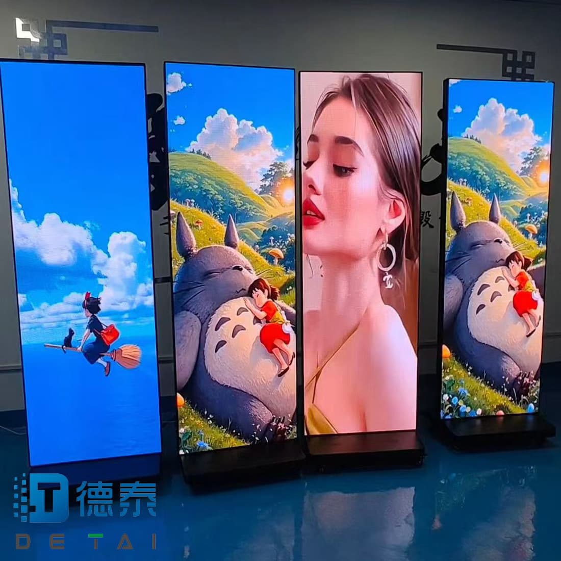 LED poster screen shopping mall store vertical electronic screen movable foldable display indoor high definition 5
