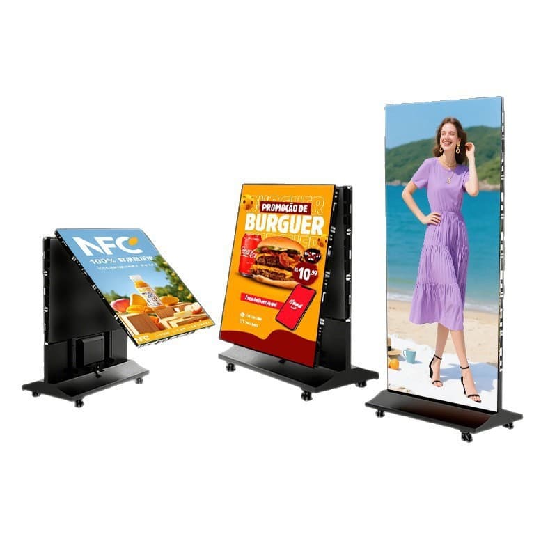 LED poster screen shopping mall store vertical electronic screen movable foldable display indoor high definition 6
