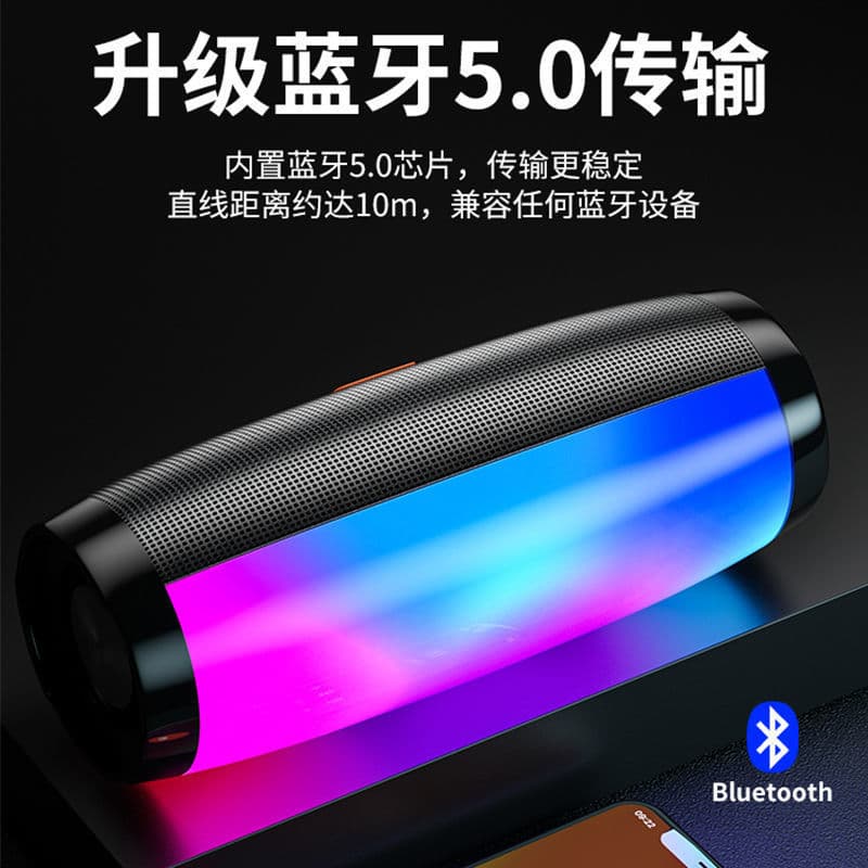 Cross-border private model home colorful lamp wireless Bluetooth high volume subwoofer card computer audio portable small speaker 4