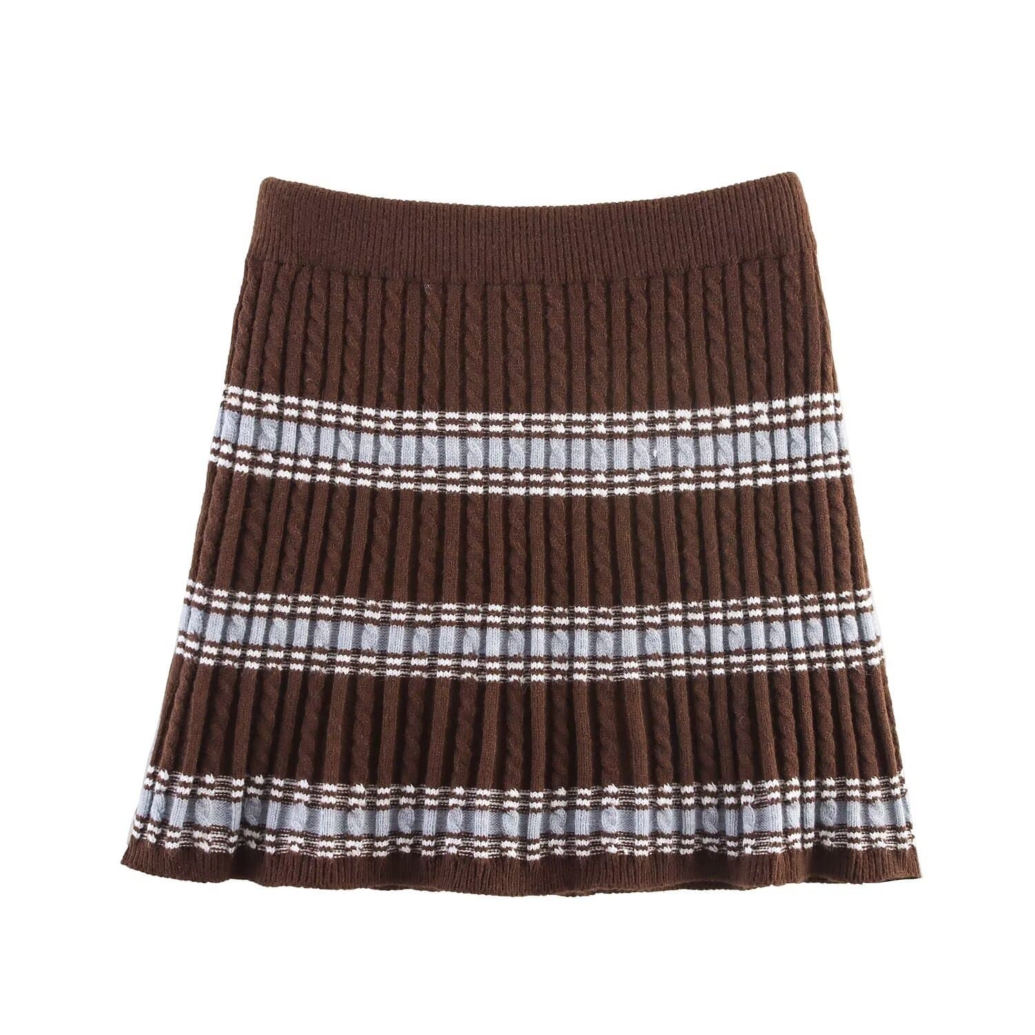 Cross-border women's clothing wholesale 2025 early autumn new knitted cardigan long-sleeved jacket + slim skirt and skirt suit 4