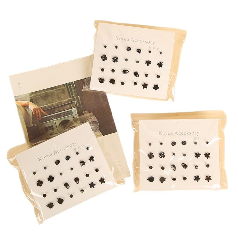 New six pairs of earrings, small, cute and sweet earrings for female students, Korean version, simple and fashionable earrings. 6