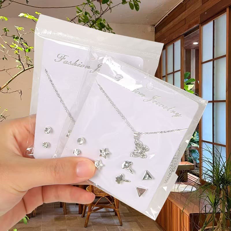 New six pairs of earrings, small, cute and sweet earrings for female students, Korean version, simple and fashionable earrings. 8