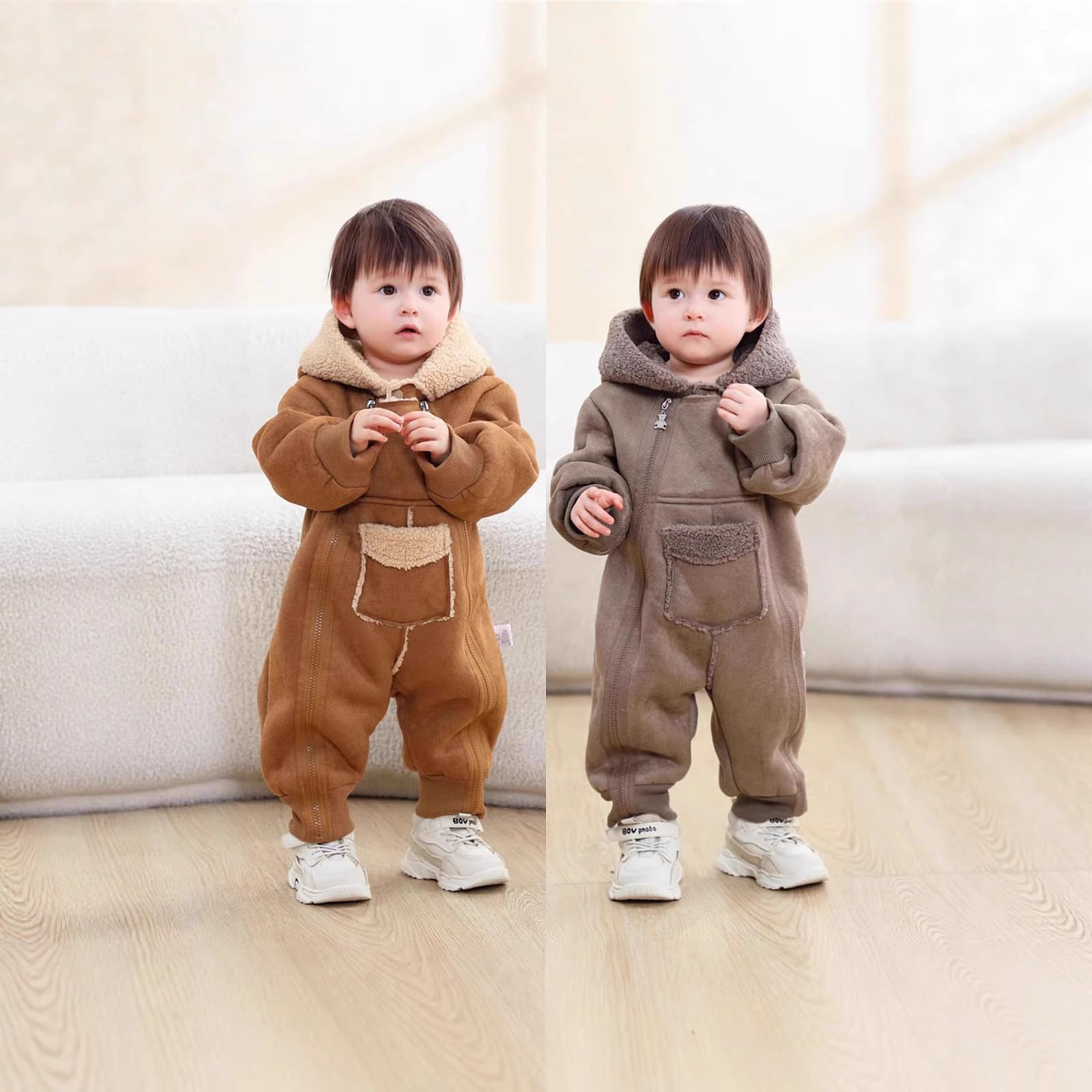 Children's Clothing New Baby Jumpsuit Autumn and Winter Warm Romper Suit for Toddlers 0-2 Years Old Men and Women Baby Outing Clothes 1