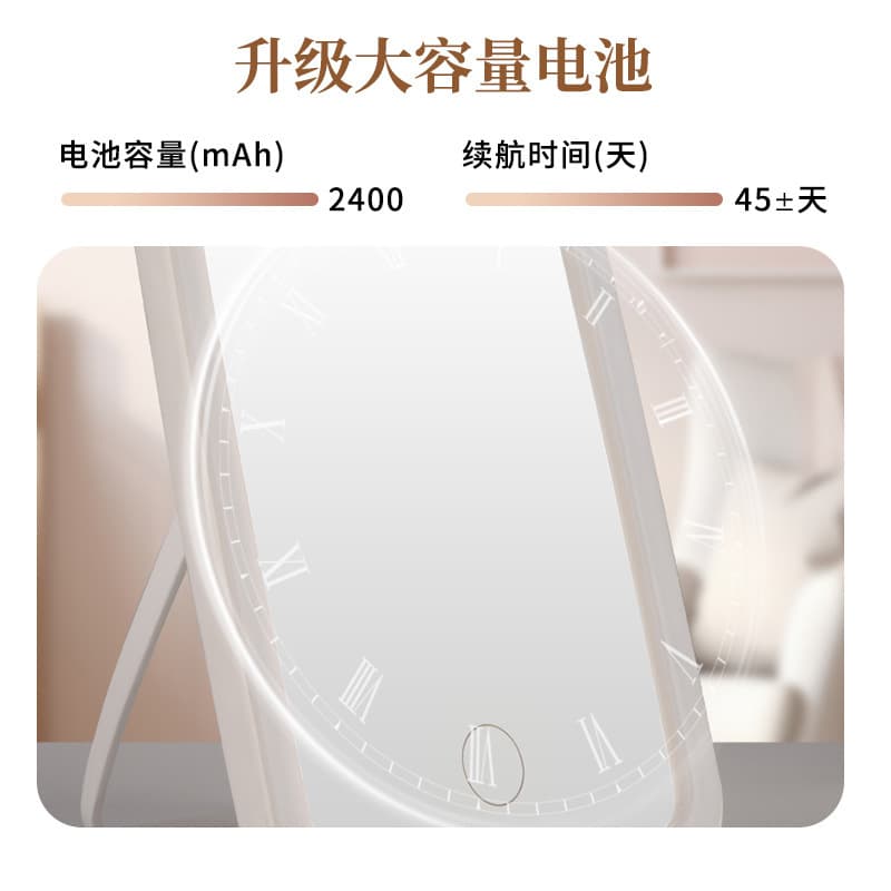 Portable LED square makeup mirror with clear mirror surface makeup desktop dressing table student dormitory large swing mirror ins style 4