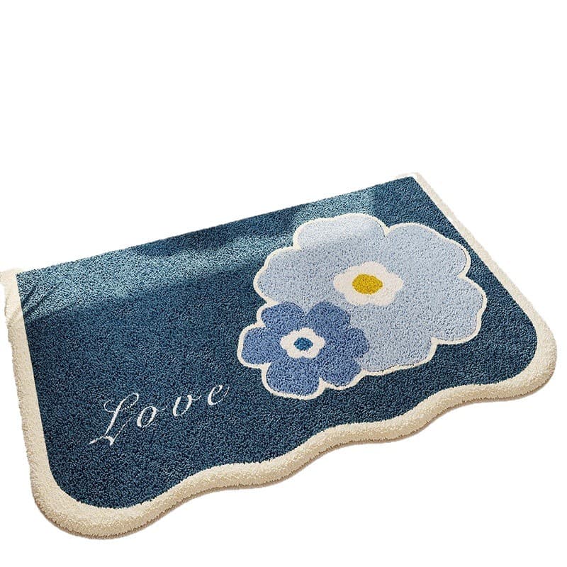 Cream style imitation cashmere carpet bathroom toilet foot mats thickened autumn and winter entry door stain-resistant and wear-resistant floor mats on behalf of 6