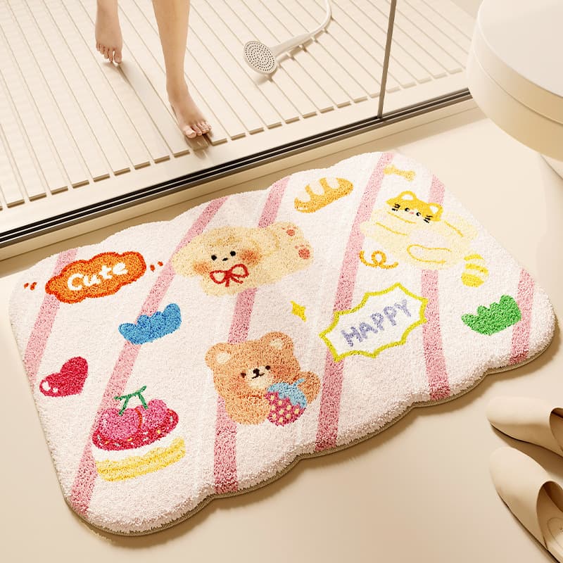 Cream style imitation cashmere carpet bathroom toilet foot mats thickened autumn and winter entry door stain-resistant and wear-resistant floor mats on behalf of 7