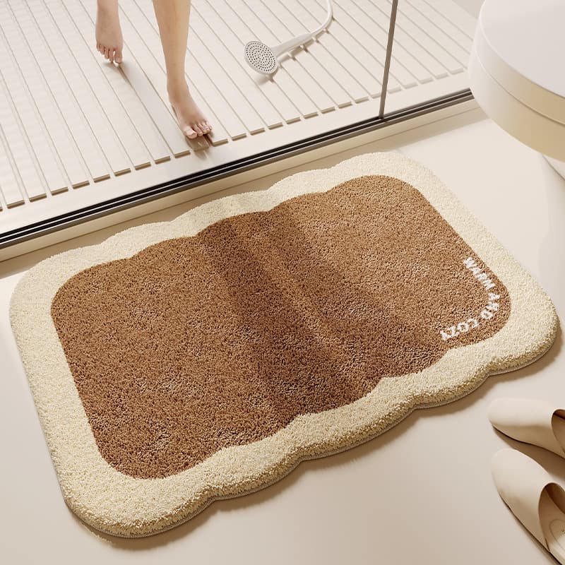 Cream style imitation cashmere carpet bathroom toilet foot mats thickened autumn and winter entry door stain-resistant and wear-resistant floor mats on behalf of 1