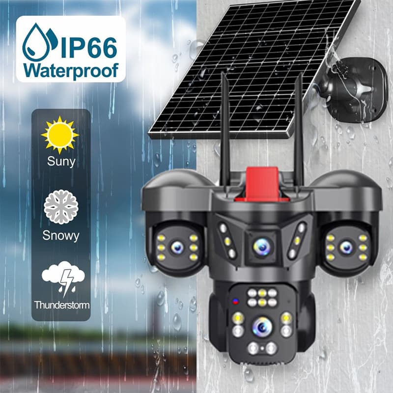 Solar Surveillance Camera Company Outdoor Panoramic No Blind Angle Wireless Outdoor Multi-eye Surveillance AOV Camera 5