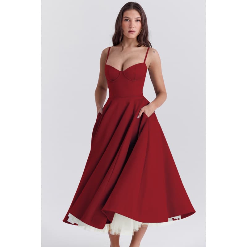 2025 new summer European and American high-end princess dress French mesh large swing double-layer suspender dress for women 7