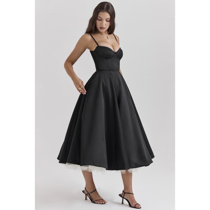 2025 new summer European and American high-end princess dress French mesh large swing double-layer suspender dress for women 8