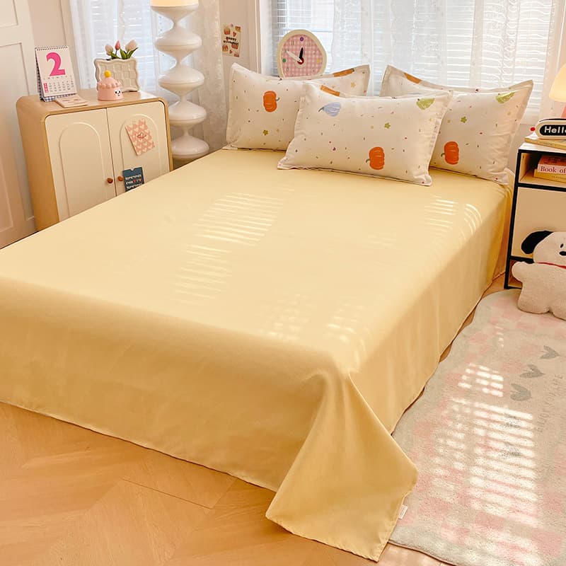 Mother and baby grade A four-piece set pure cotton genuine can sleep naked bed sheet quilt cover thickened ins small fresh dormitory three-piece set 3