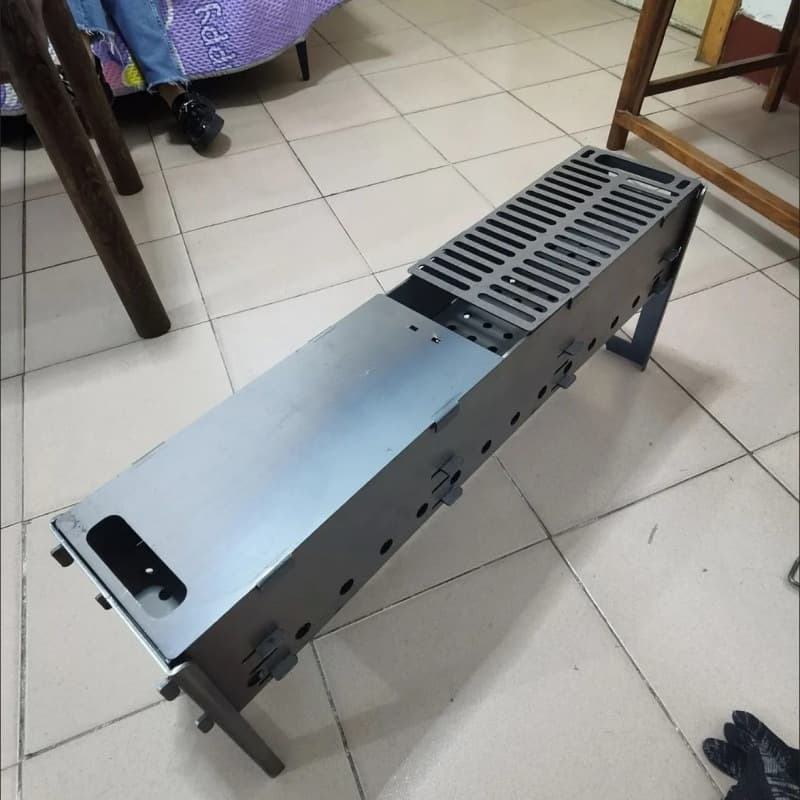 BBQ grill thickened barbecue card type portable stove household removable folding outdoor charcoal outdoor 5