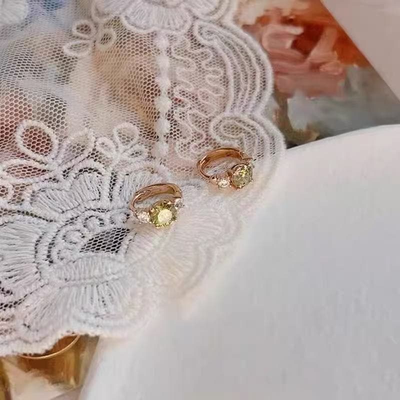 925 silver needle olive green zircon earrings for women 2025 new hot style light luxury niche design high-end earrings 6