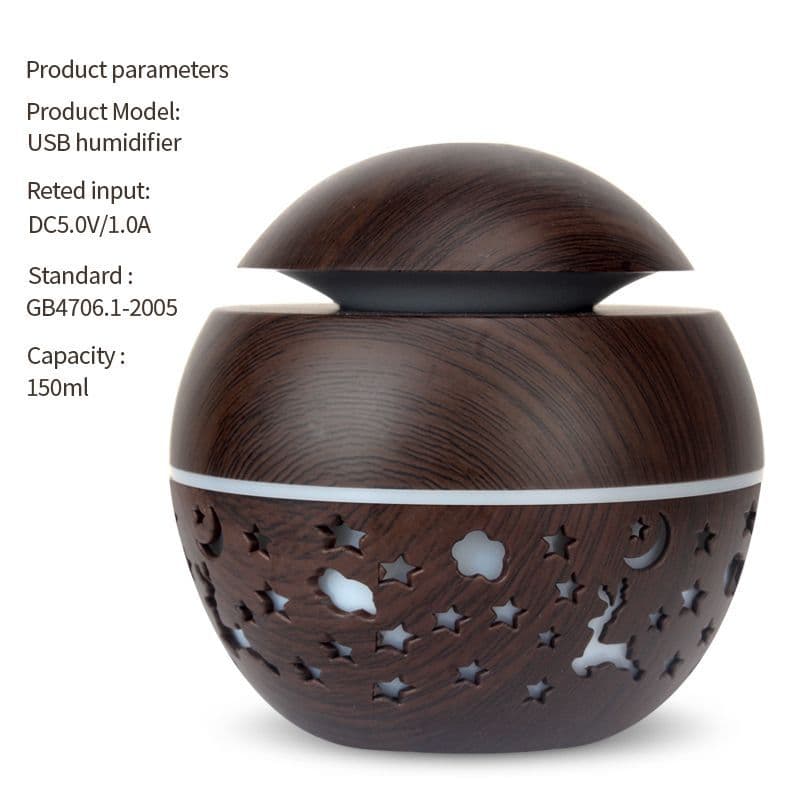 USB mini household mushroom head bedroom air purifier desktop atomizing foreign trade wood grain aromatherapy machine humidifier 7