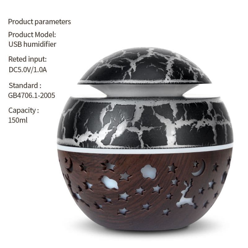 USB mini household mushroom head bedroom air purifier desktop atomizing foreign trade wood grain aromatherapy machine humidifier 10