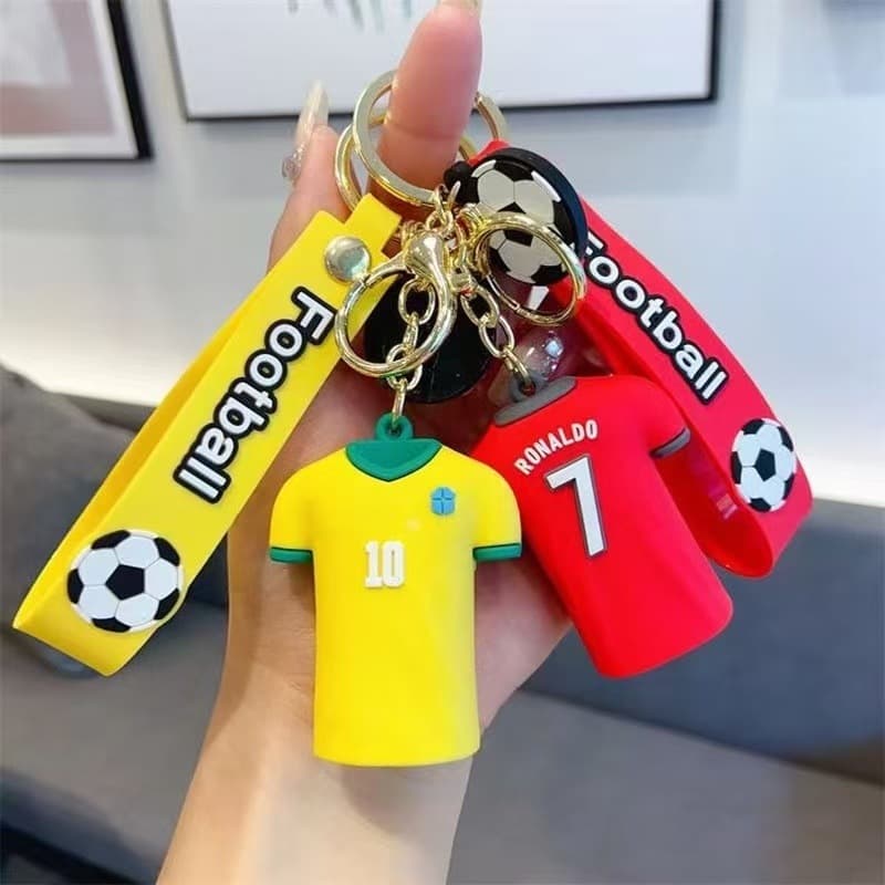 Creative trendy cartoon football jersey pendant car keychain bag pendant wholesale exquisite small gifts for fans 4
