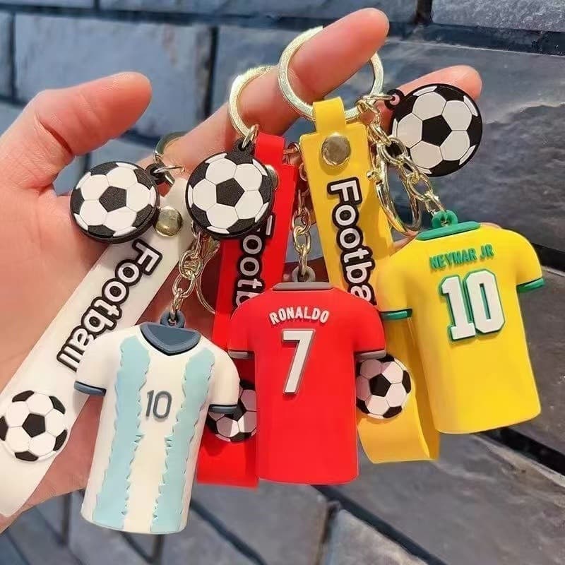 Creative trendy cartoon football jersey pendant car keychain bag pendant wholesale exquisite small gifts for fans 1