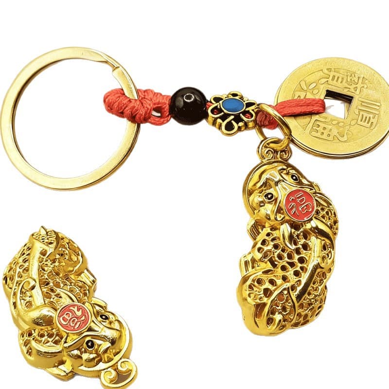 [Dropshipping] Lucky Hollow Fu Pixiu New Car Keychain Pendant Exquisite Jewelry Accessories Wholesale 6