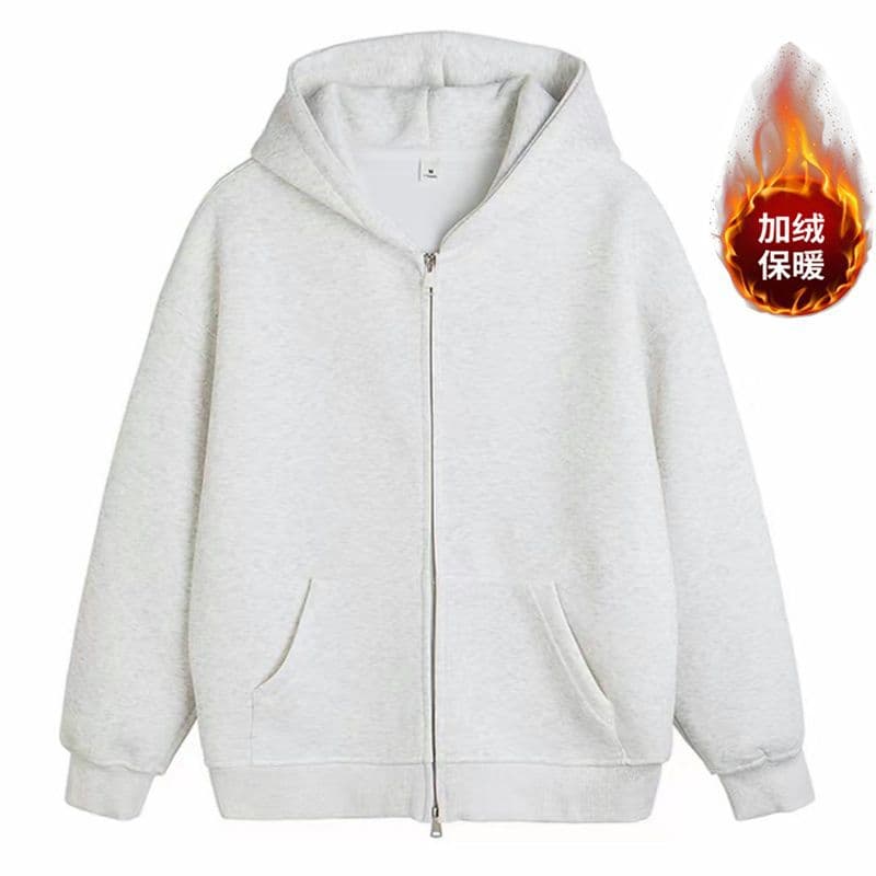 Cross-border autumn and winter cardigans, velvet tops, sweatshirts, jackets, women's Korean hooded custom logo heavyweight clothes foreign trade 9
